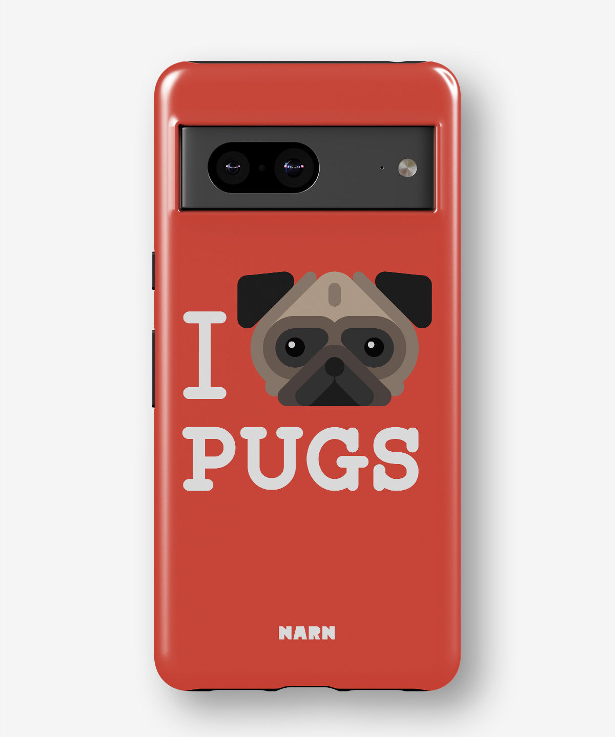 Google Pixel 7a Tough Case – I Love Pugs - View 1