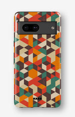 Google Pixel 7a Tough Case – Retro Geometric - View 1