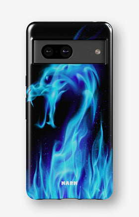 Google Pixel 7a Tough Case – Blue Flames Dragon - View 1
