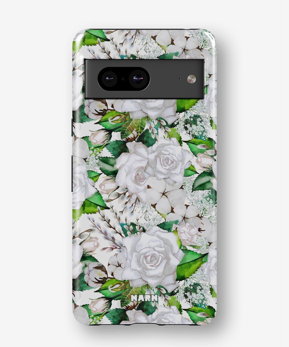 Google Pixel 7a Tough Case – White Bloom - View 1
