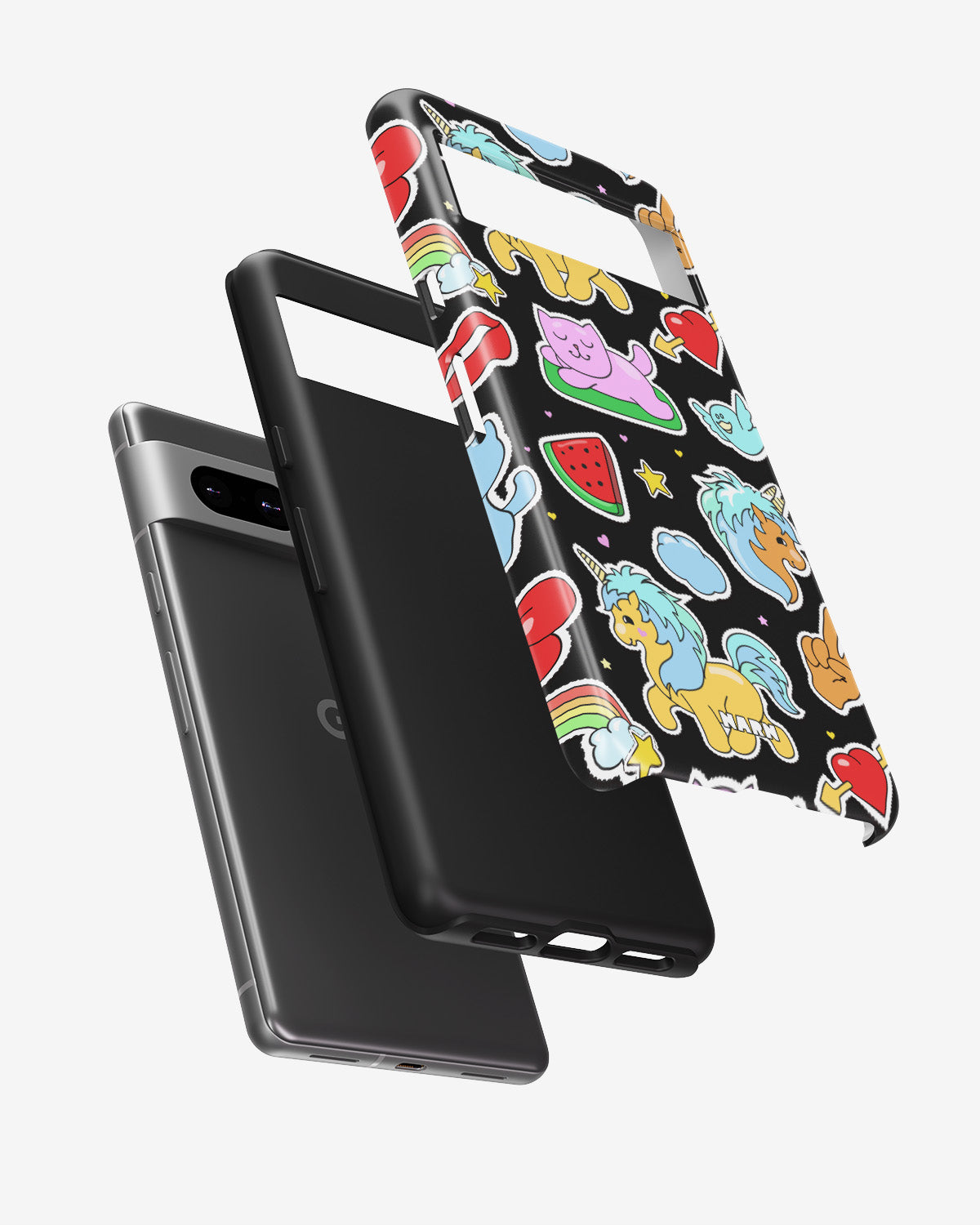Google Pixel 7a Tough Case – Cute Stickers - View 2