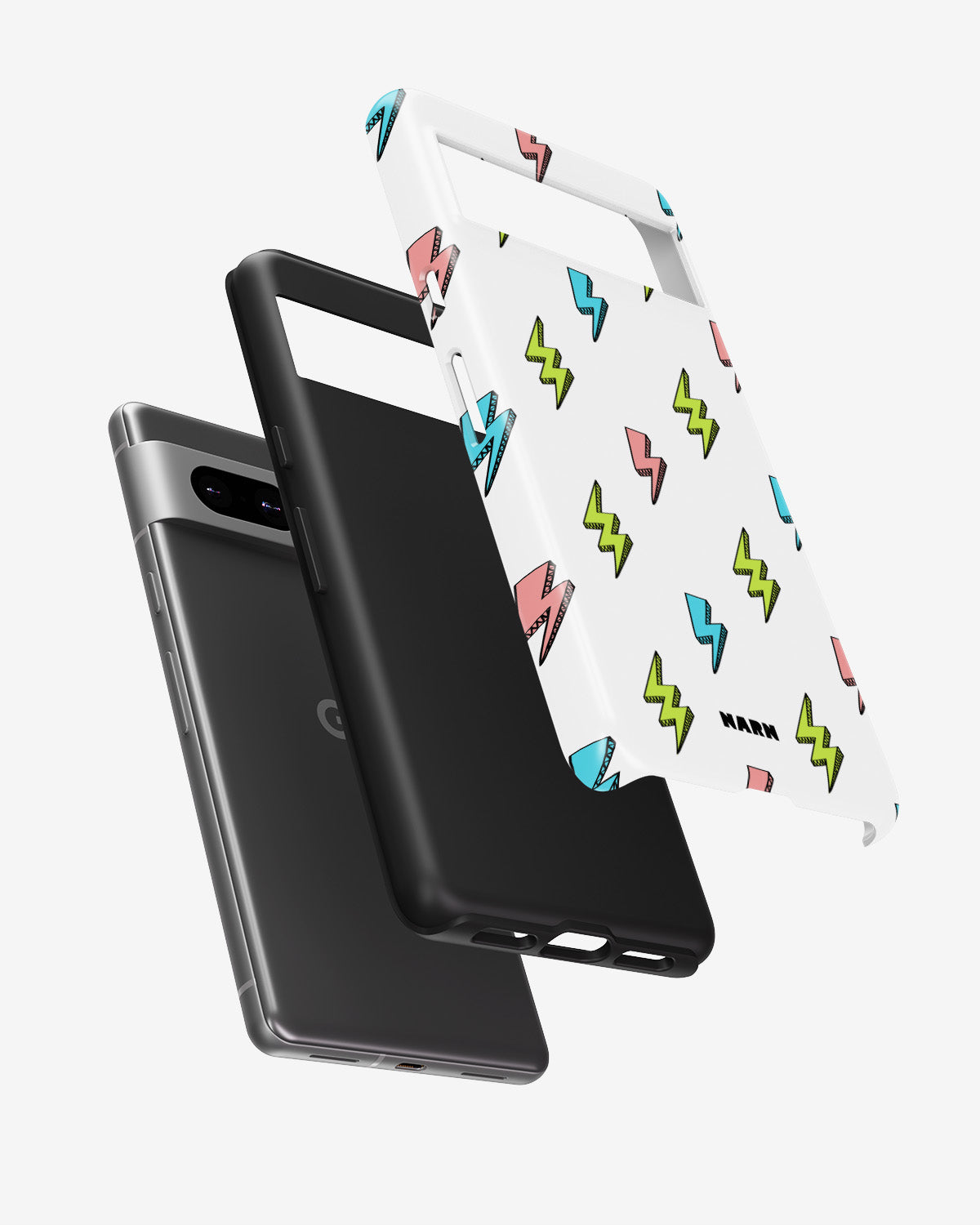 Google Pixel 7a Tough Case – Lightning Bolts - View 2