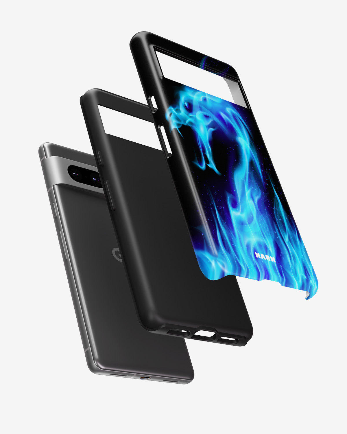 Google Pixel 7a Tough Case – Blue Flames Dragon - View 2
