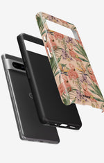 Google Pixel 7a Tough Case – Flamingos & Flowers - View 2