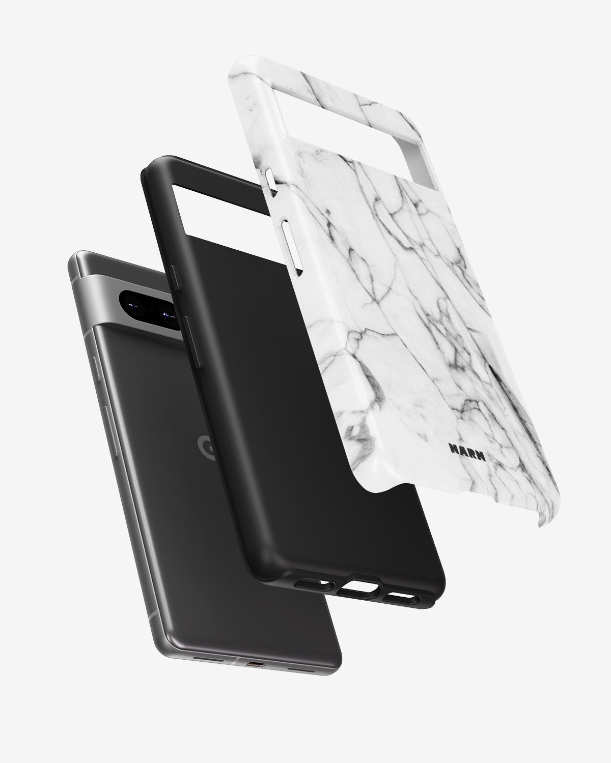 Google Pixel 7a Tough Case – Milky Marble - View 2