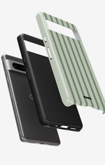 Google Pixel 7a Tough Case – Sage Stripes - View 2