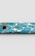 Google Pixel 7a Tough Case – Turquoise Paisley - View 3