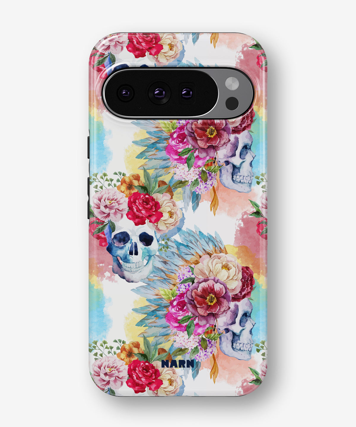Google Pixel 9 Tough Case – Flowered Skulls - View 1