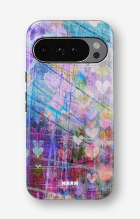 Google Pixel 9 Tough Case – Purple Hearts - View 1