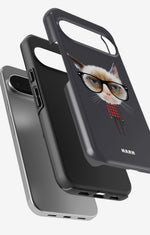 Google Pixel 9 Tough Case – Hipster Cat - View 3