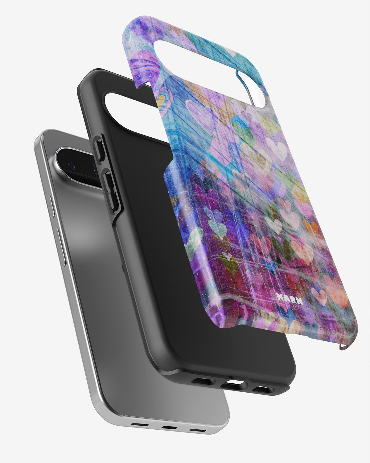 Google Pixel 9 Tough Case – Purple Hearts - View 3