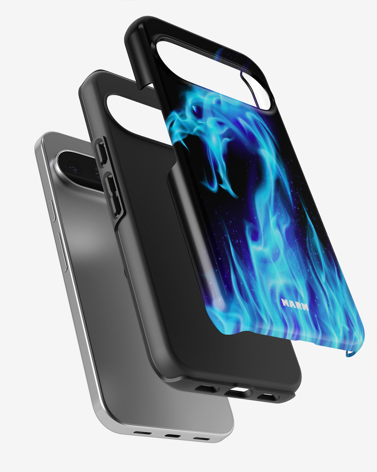 Google Pixel 9 Tough Case – Blue Flames Dragon - View 3