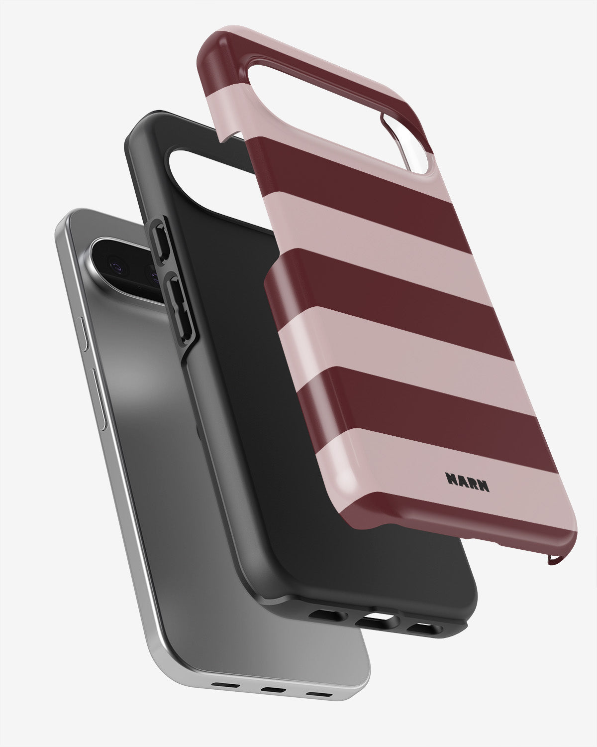 Google Pixel 9 Tough Case – Cranberry Stripe - View 3