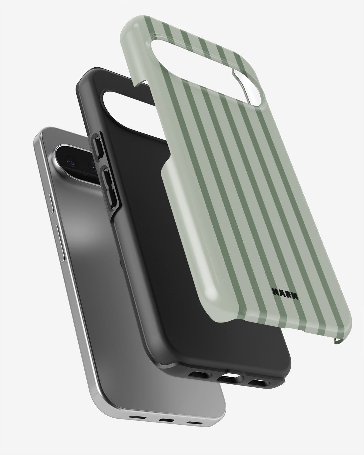 Google Pixel 9 Tough Case – Sage Stripes - View 3