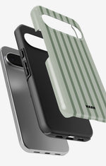 Google Pixel 9 Tough Case – Sage Stripes - View 3