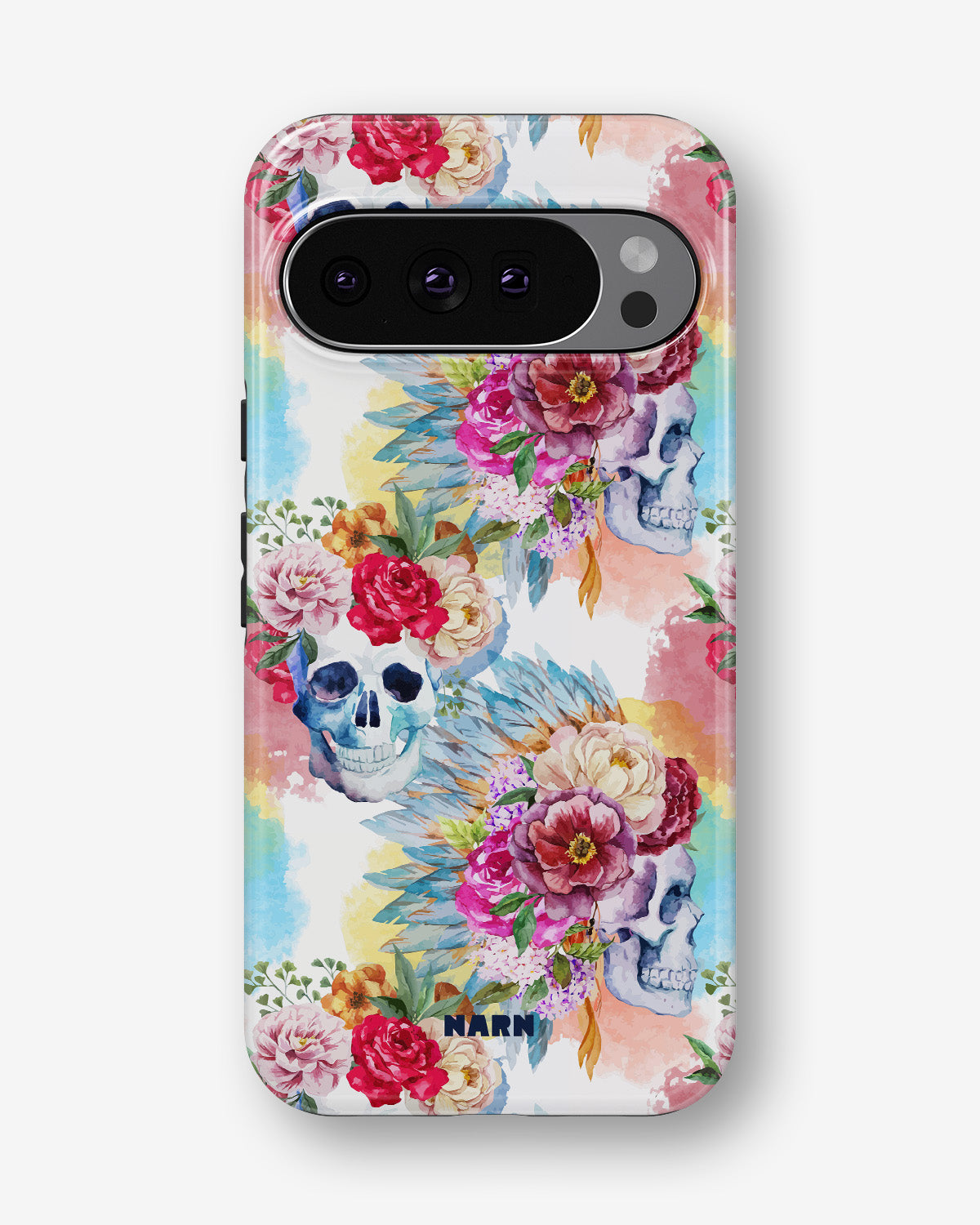 Google Pixel 9 Pro Tough Case – Flowered Skulls - View 1