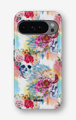 Google Pixel 9 Pro Tough Case – Flowered Skulls - View 1