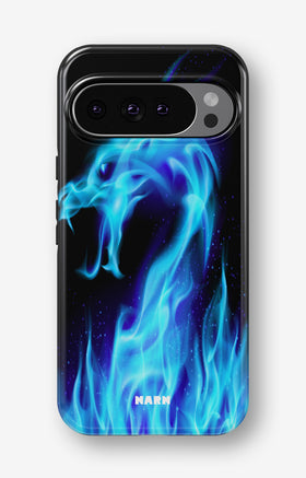 Google Pixel 9 Pro Tough Case – Blue Flames Dragon - View 1
