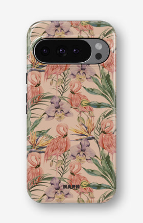 Google Pixel 9 Pro Tough Case – Flamingos & Flowers - View 1