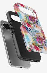 Google Pixel 9 Pro Tough Case – Flowered Skulls - View 3