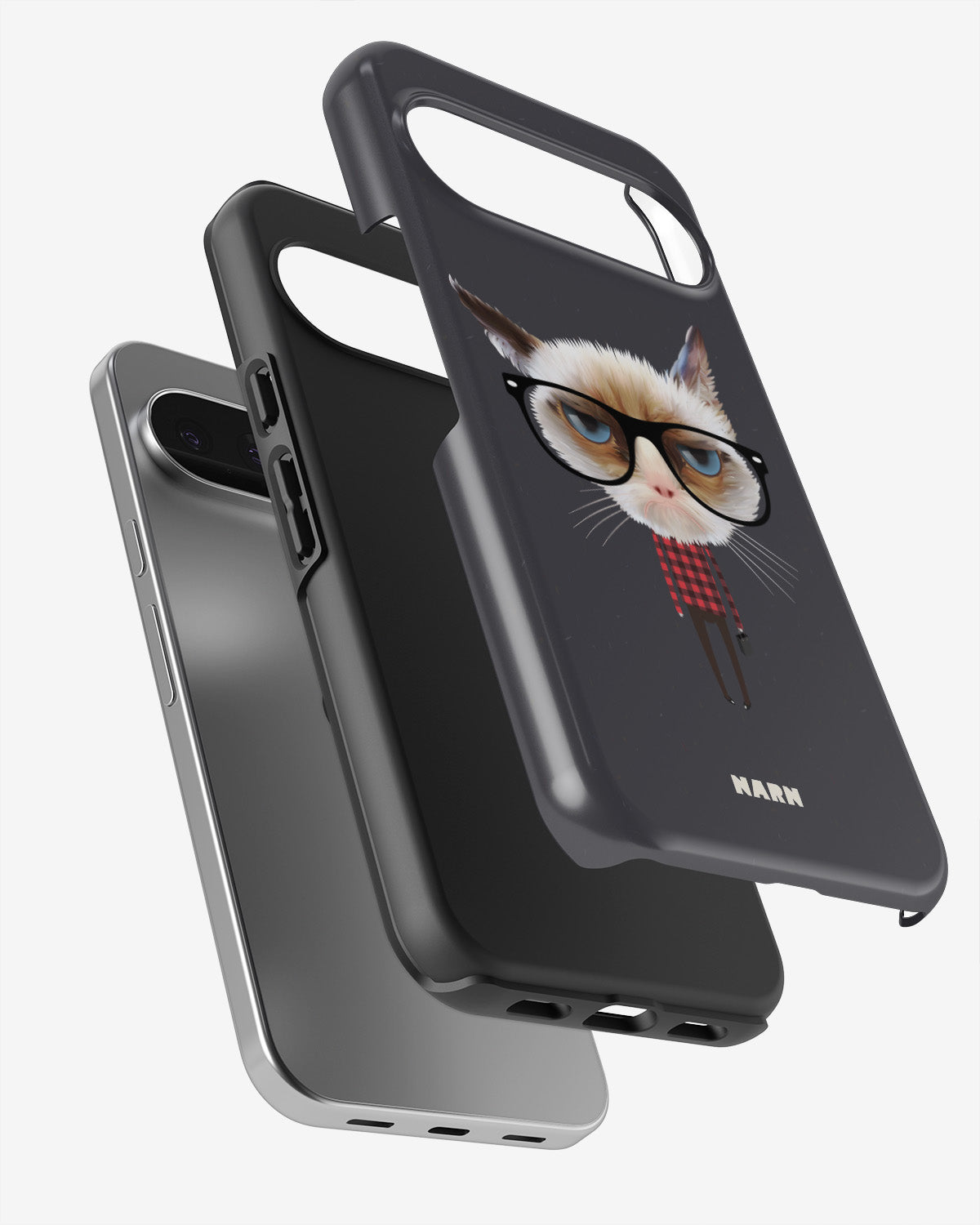 Google Pixel 9 Pro Tough Case – Hipster Cat - View 3