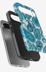 Google Pixel 9 Pro Tough Case – Turquoise Paisley - View 3