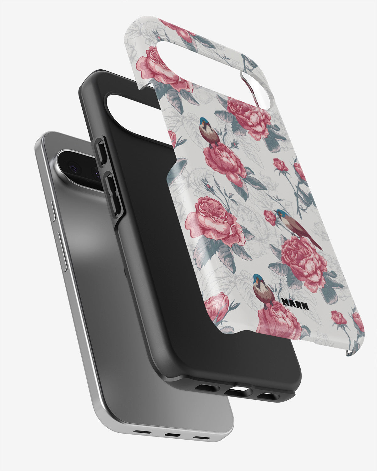Google Pixel 9 Pro Tough Case – Birds Among Roses - View 3