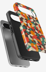 Google Pixel 9 Pro Tough Case – Retro Geometric - View 3