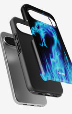 Google Pixel 9 Pro Tough Case – Blue Flames Dragon - View 3