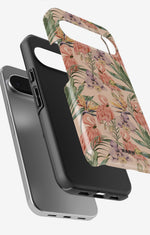 Google Pixel 9 Pro Tough Case – Flamingos & Flowers - View 3