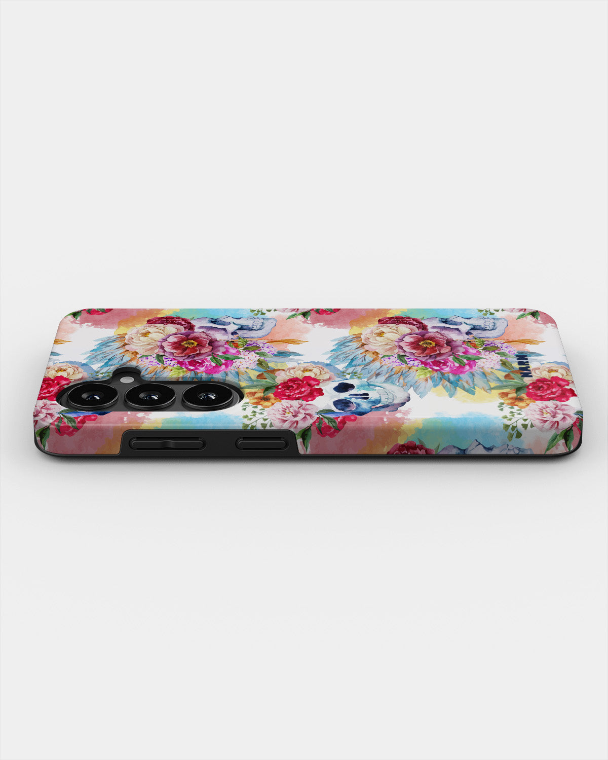 Samsung Galaxy A34 5G Tough Case – Flowered Skulls - View 2