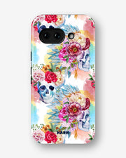 Google Pixel 10a Tough Case – Flowered Skulls - View 1
