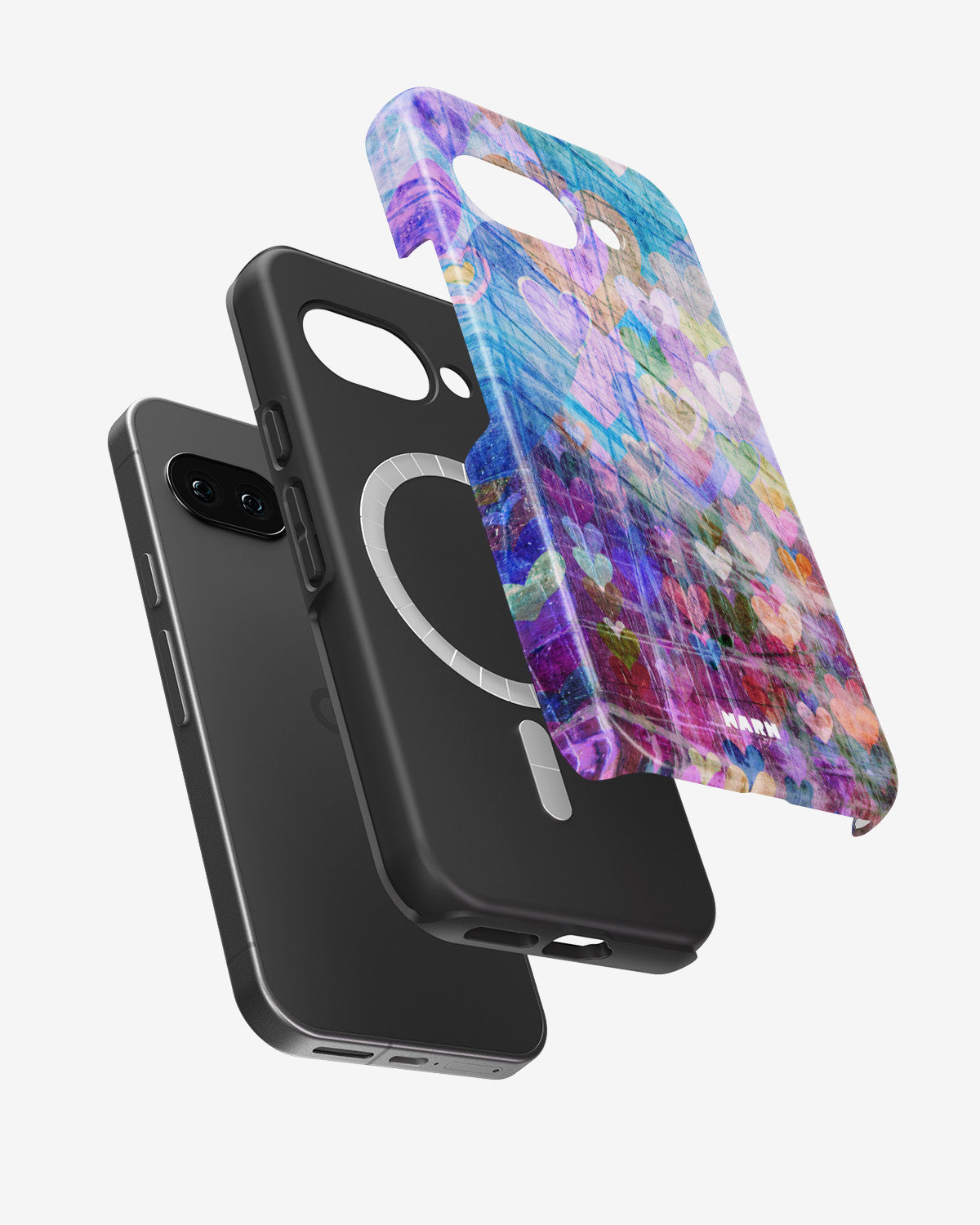 Google Pixel 10a Tough Case – Purple Hearts - View 2
