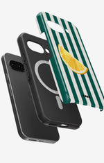 Google Pixel 10a Tough Case – Lemon Stripes - View 2