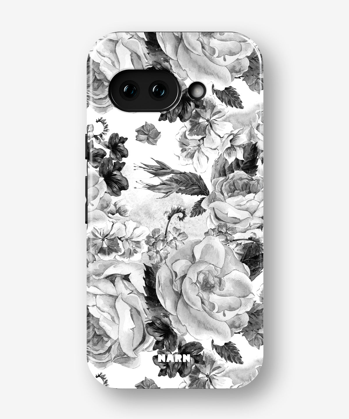Google Pixel 9a Tough Case – Black & White Bloom - View 1