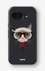 Google Pixel 9a Tough Case – Hipster Cat - View 1