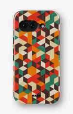Google Pixel 9a Tough Case – Retro Geometric - View 1