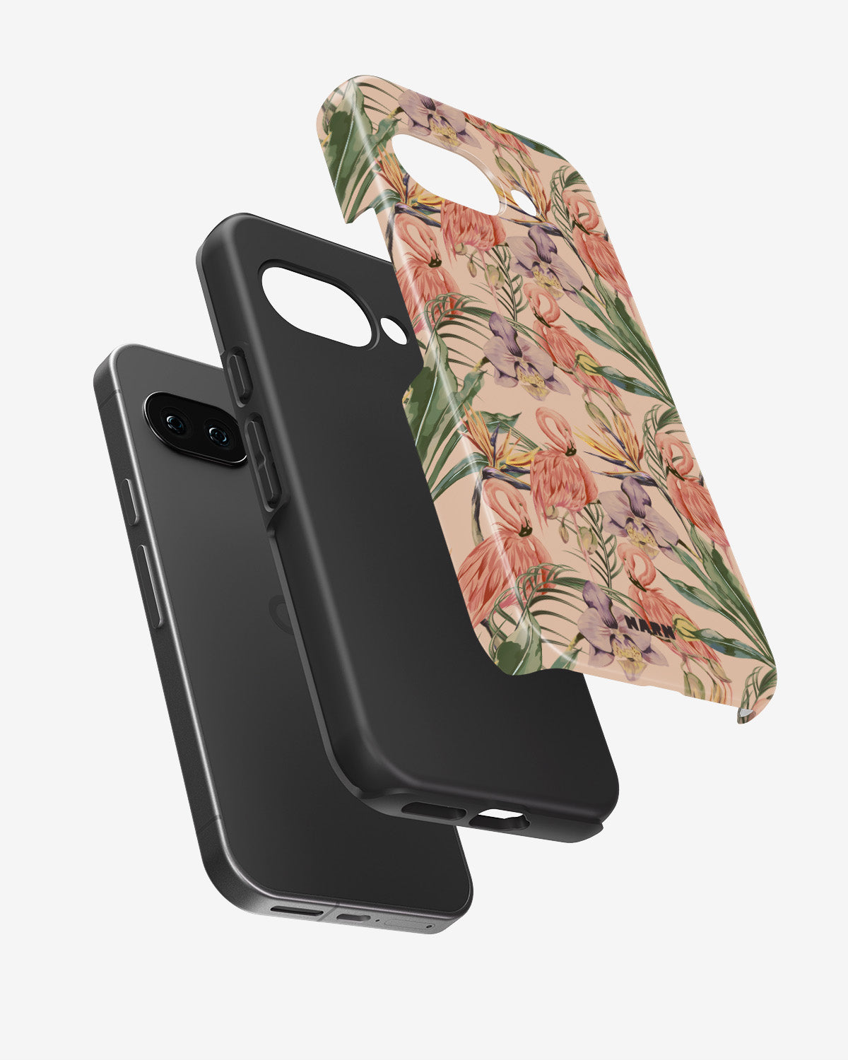 Google Pixel 9a Tough Case – Flamingos & Flowers - View 2