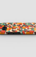 Google Pixel 9a Tough Case – Retro Geometric - View 3