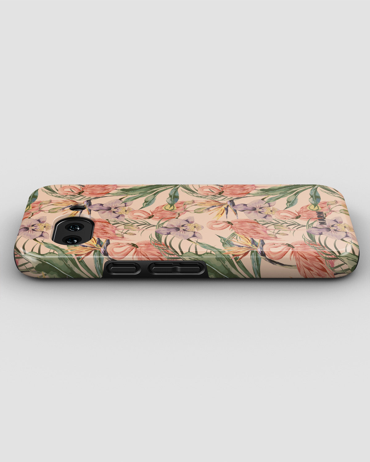 Google Pixel 9a Tough Case – Flamingos & Flowers - View 3