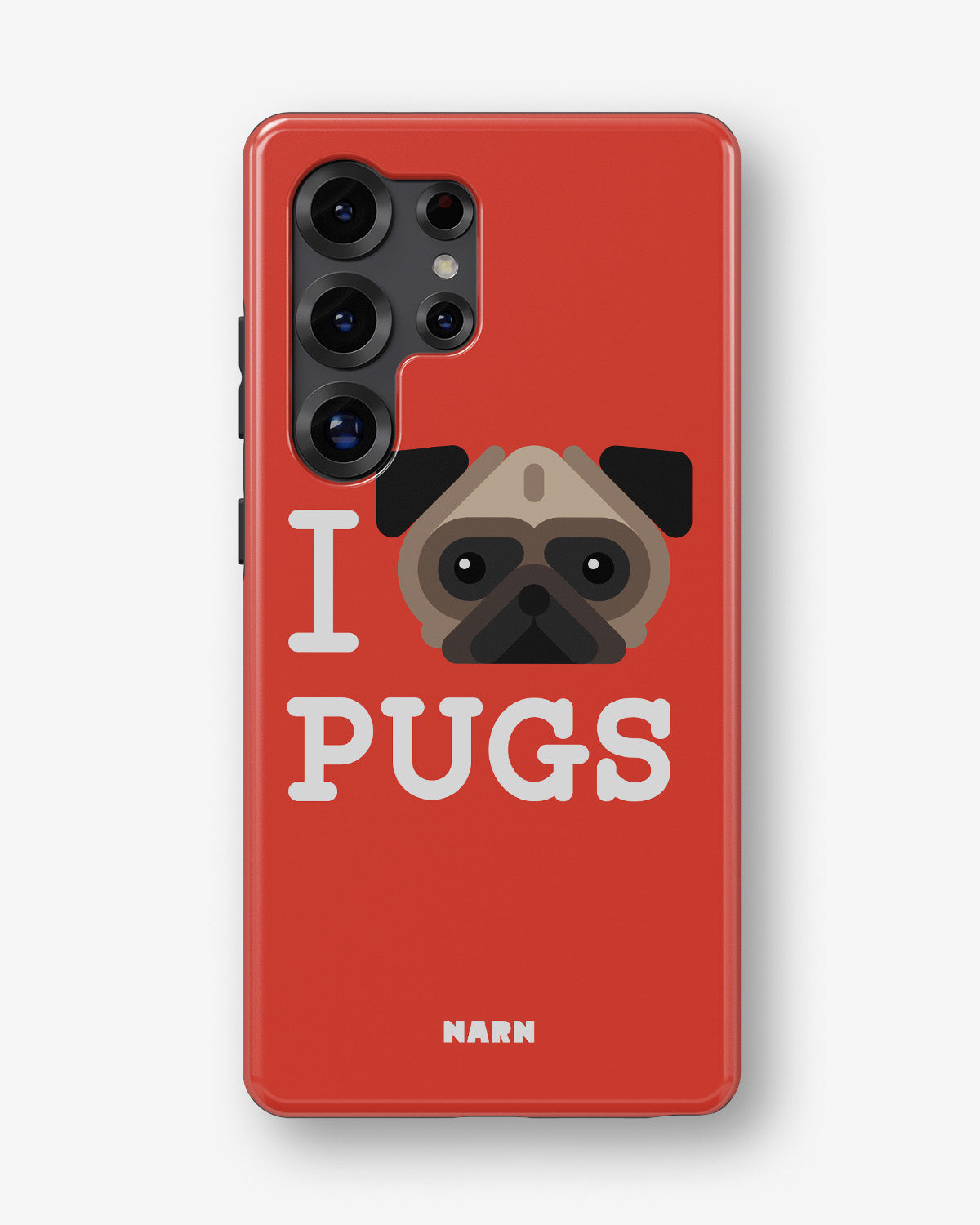 Samsung Galaxy S23 Ultra Tough Case – I Love Pugs - View 1