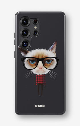 Samsung Galaxy S23 Ultra Tough Case – Hipster Cat - View 1