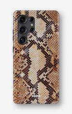 Samsung Galaxy S23 Ultra Tough Case – Brown Snakeskin - View 1