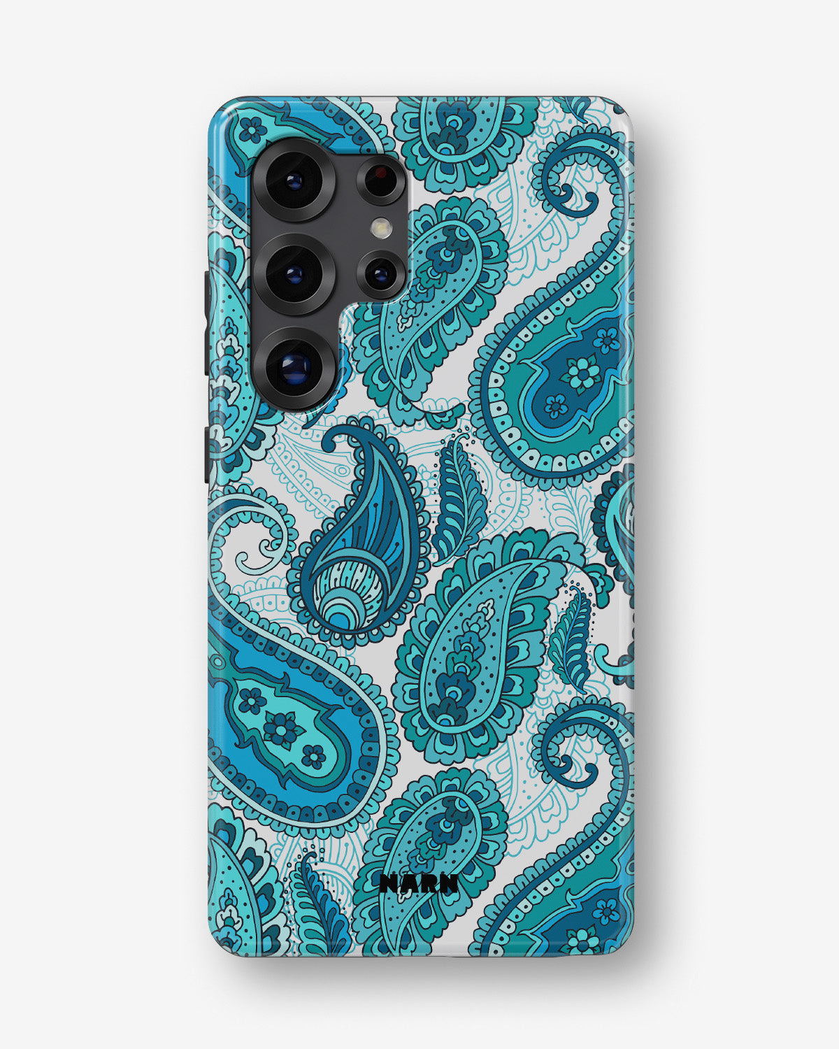 Samsung Galaxy S23 Ultra Tough Case – Turquoise Paisley - View 1