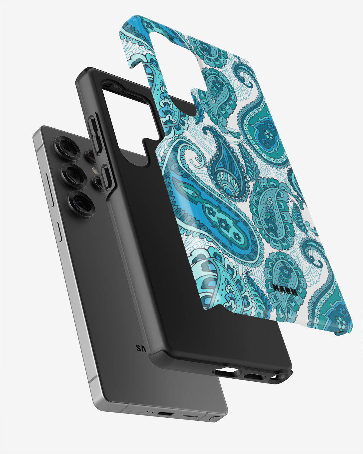 Samsung Galaxy S23 Ultra Tough Case – Turquoise Paisley - View 2