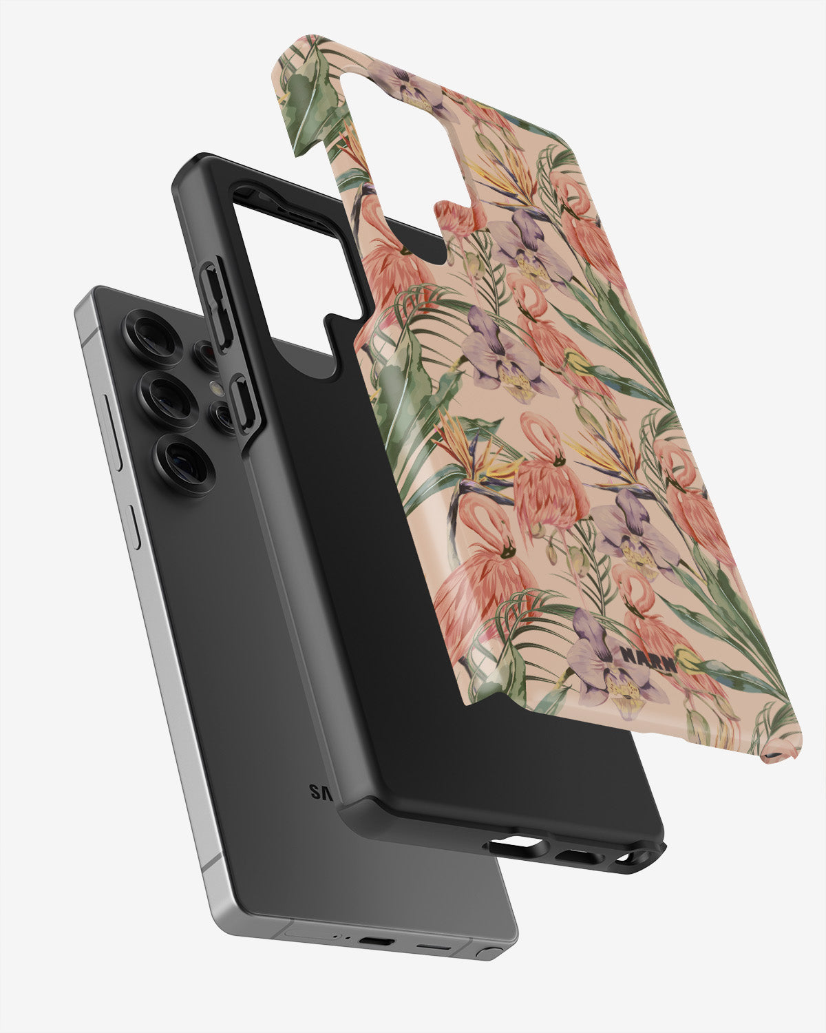 Samsung Galaxy S23 Ultra Tough Case – Flamingos & Flowers - View 2