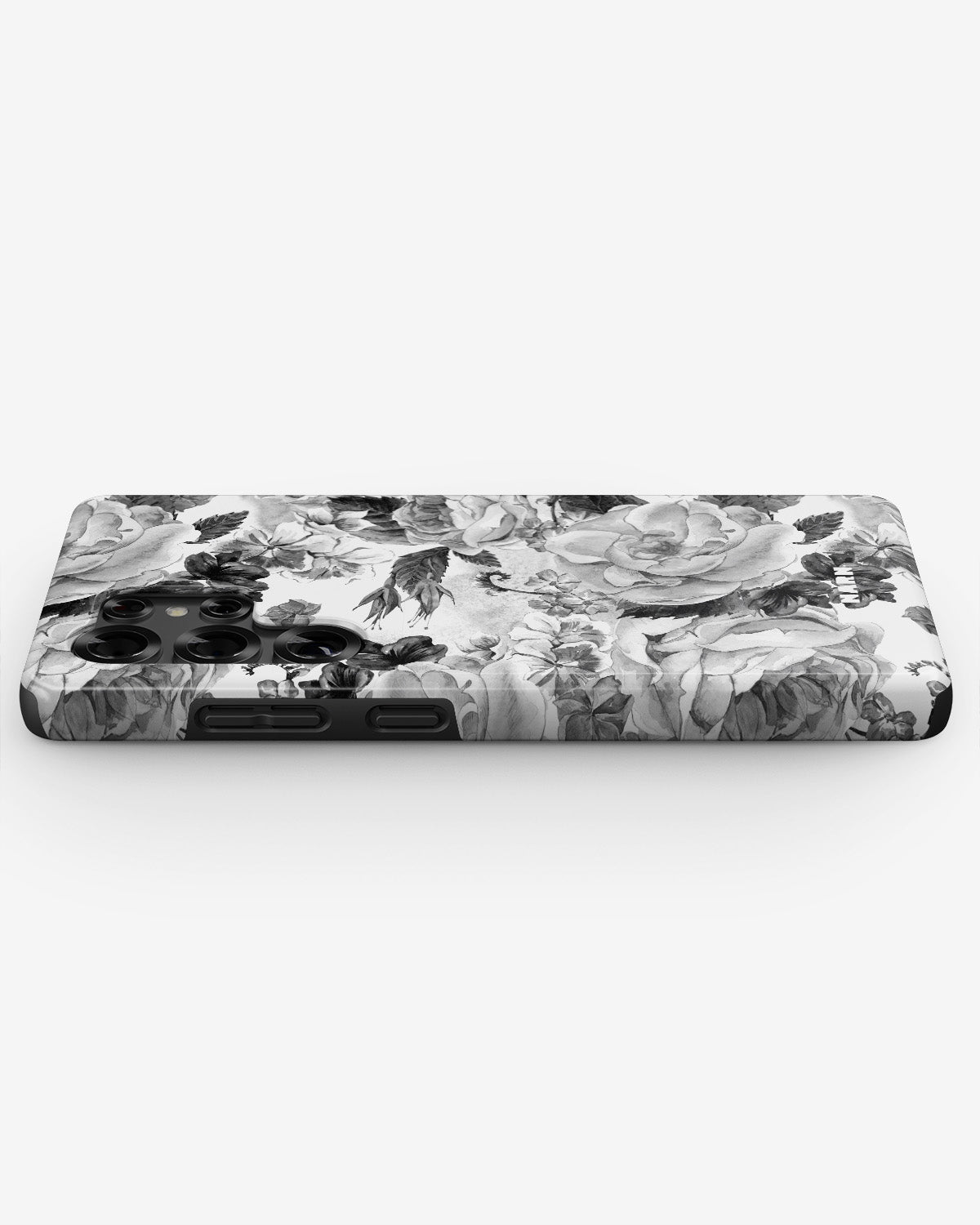Samsung Galaxy S23 Ultra Tough Case – Black & White Bloom - View 3