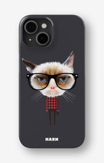 iPhone 15 Slim Case - Hipster Cat - View 1