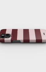 iPhone 15 Slim Case - Cranberry Stripe - View 3