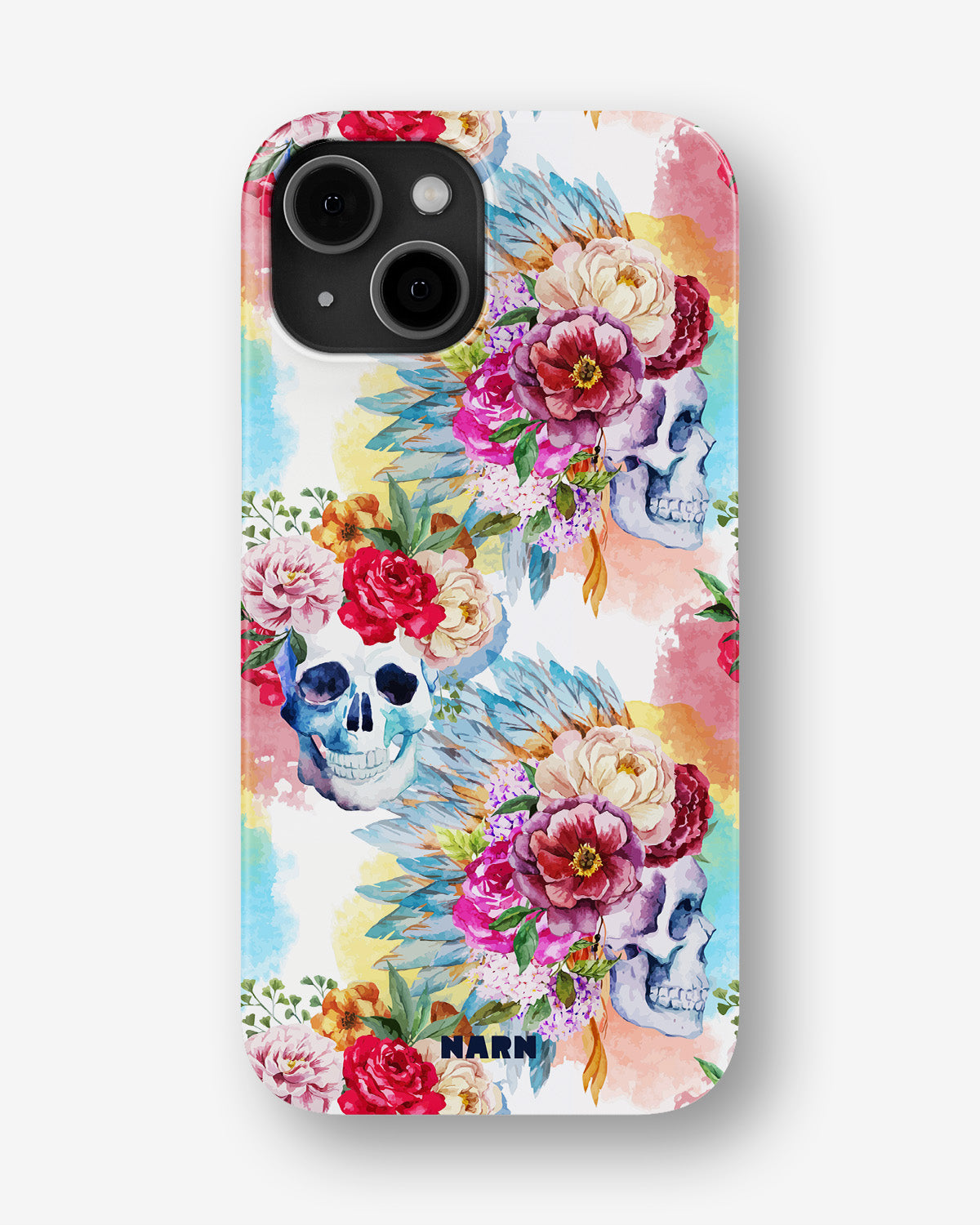 iPhone 12 Mini Slim Case - Flowered Skulls - View 1